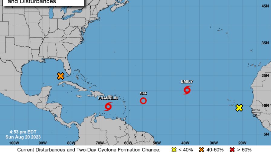 Se forma la tormenta tropical Franklin, que afectaría este martes a RD
