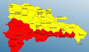 14 provincias en alerta roja; el resto del país en alerta amarilla