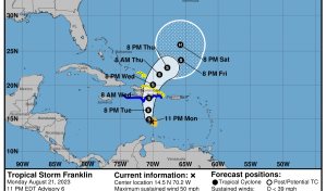 Franklin se acercará a RD este martes; sigue advertencia de que traerá muchas lluvias