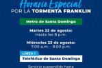 El Metro reduce horario de su servicio hasta el jueves por paso de la tormenta Franklin El Metro reduce horario de su servicio hasta el jueves por paso de la tormenta Franklin
