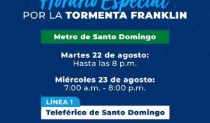 El Metro reduce horario de su servicio hasta el jueves por paso de la tormenta Franklin