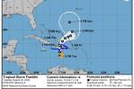 Se espera que la tormenta tropical Franklin se acerque a la costa sur dominicana esta noche