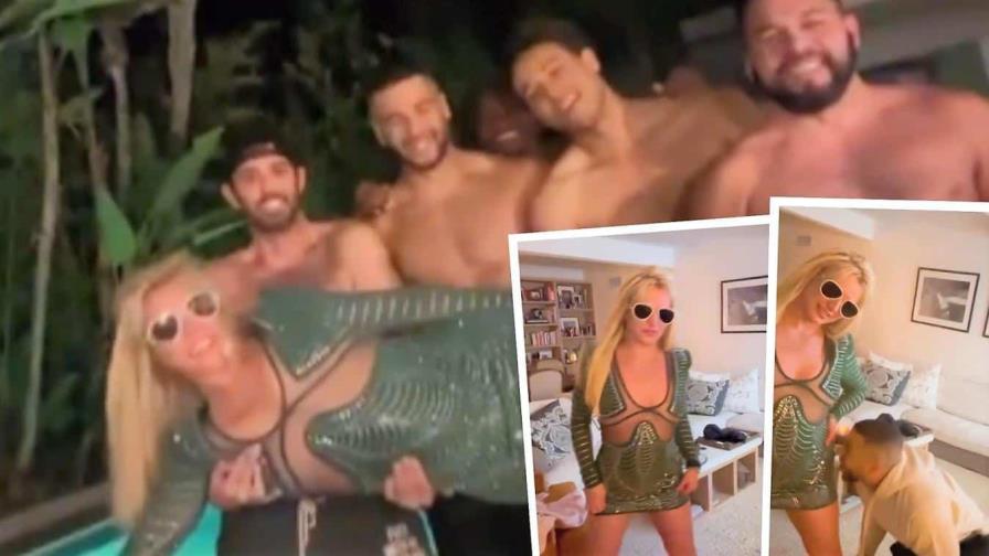 Britney Spears celebra su divorcio en una fiesta con un grupo de hombres sin camisa