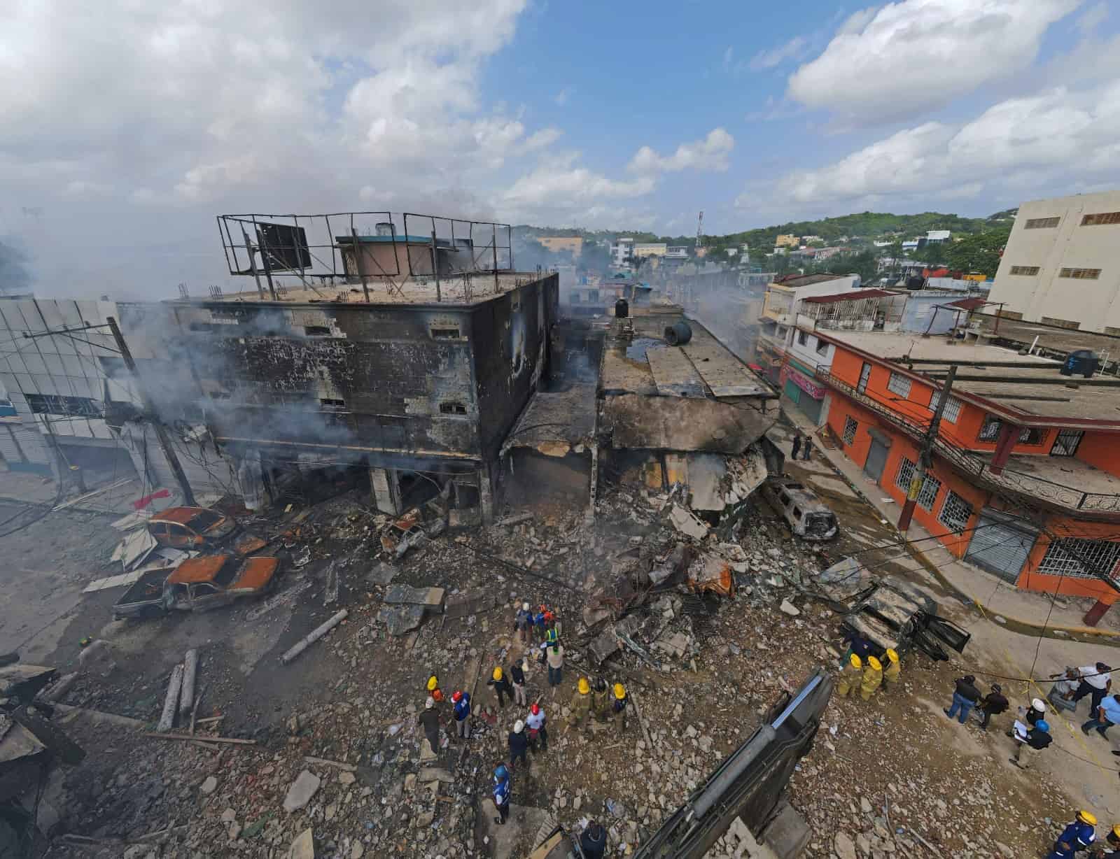 Imagen captada desde el dron de Diario Libre en la zona de desastre. 