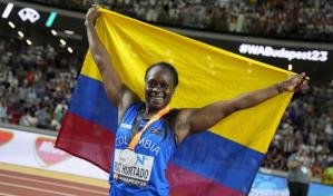 Flor Denis Ruiz, primera colombiana en subir al podio de un Mundial en jabalina
