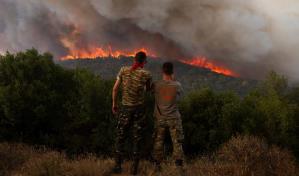 Un gran incendio sigue activo en el noreste de Grecia por 11mo día