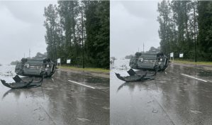Dos personas heridas tras un breve tornado volcar su auto en Carolina del Sur