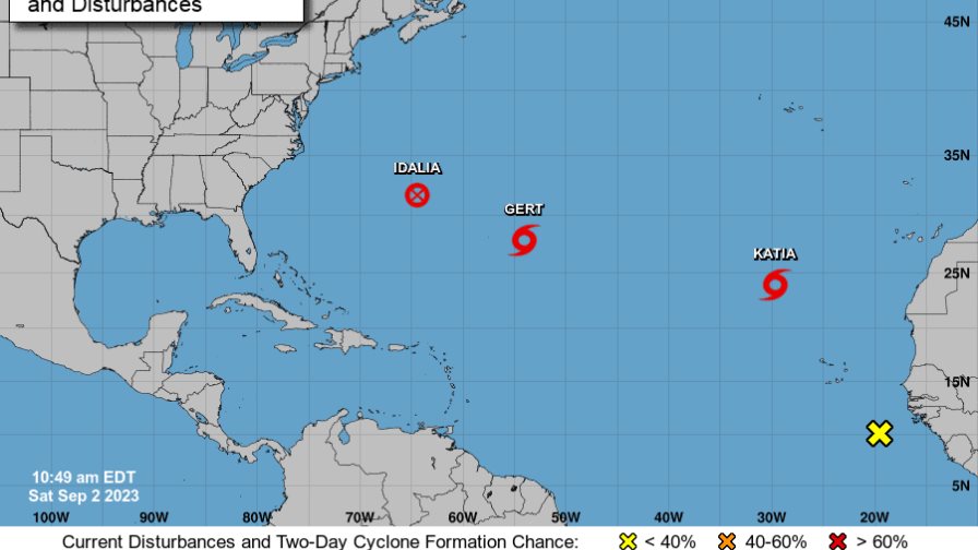 Se forma en el Atlántico la tormenta tropical Katia y Gert resiste fortalecida