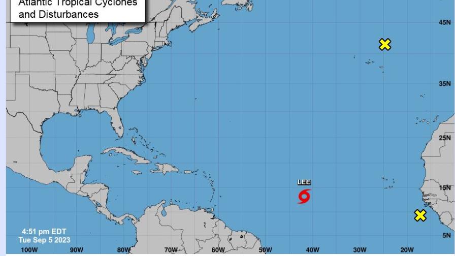 Se forma en el Atlántico la tormenta tropical Lee, que puede llegar a ser un huracán mayor