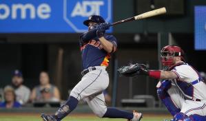 A punta de palos, los Astros asaltan liderato del Oeste, con 16 jonrones en 3 juegos ante Rangers