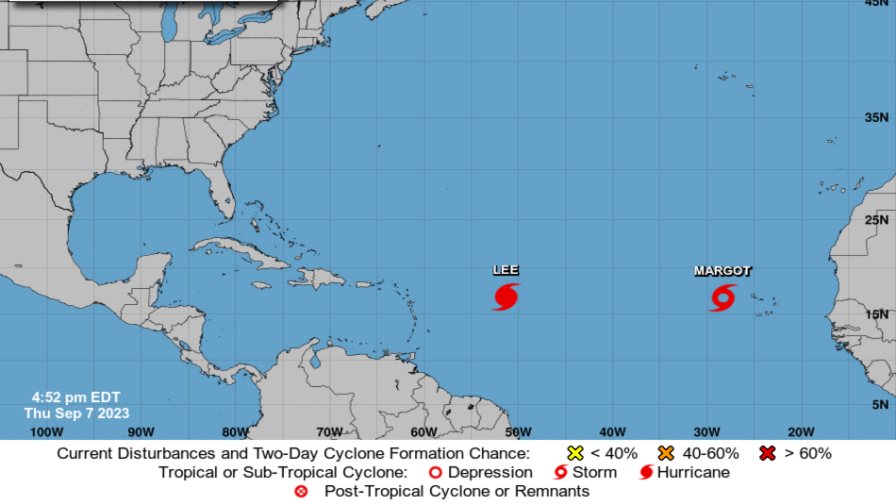 Lee es ya un poderoso huracán de categoría 4; se forma la tormenta tropical Margot