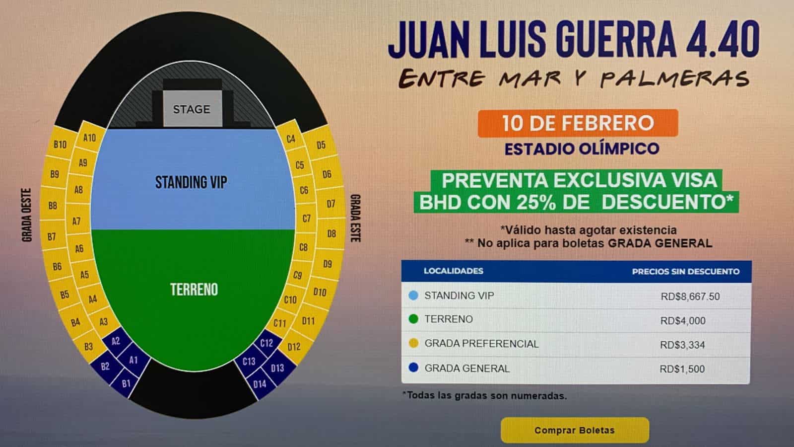 Arranca preventa de boletas para ver a Juan Luis Guerra Diario Libre