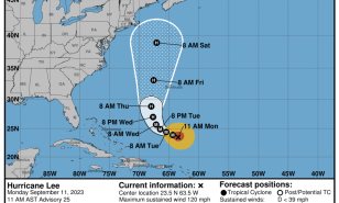 Huracán Lee causará aguaceros locales y algunas ráfagas de viento en RD