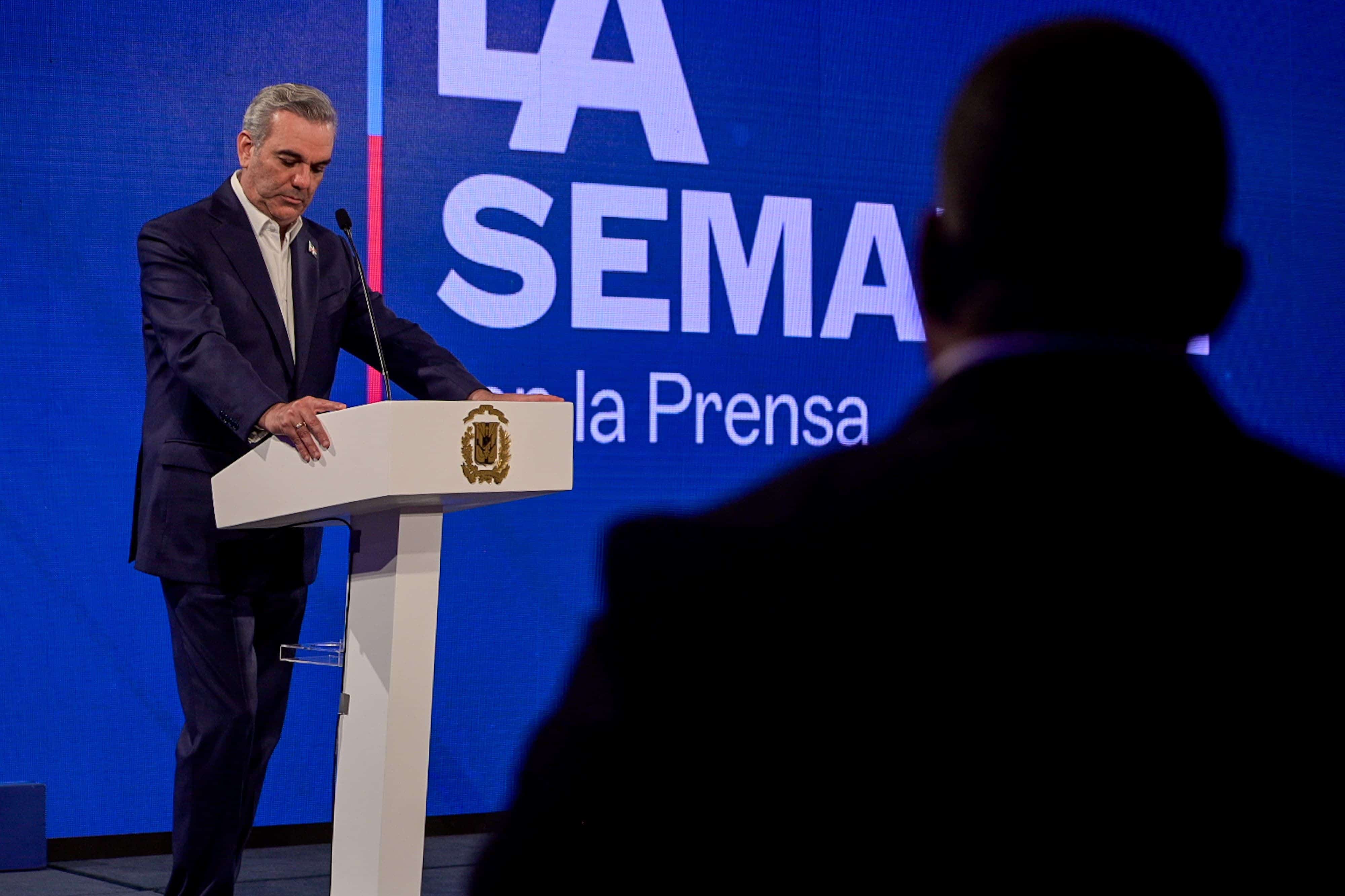 Presidente Luis Abinader mientras hablaba sobre situación de frontera con Haití durante La Semanal con la Prensa.