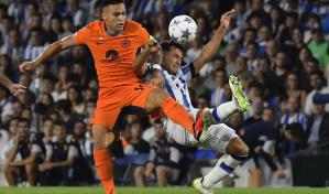 Lautaro amargo el retorno de la Real Sociedad a la Champions. Inter empata 1-1 en San Sebastián