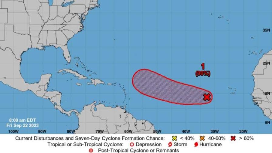 Zona de aguaceros próximo a convertirse en ciclón tropical en el Atlántico