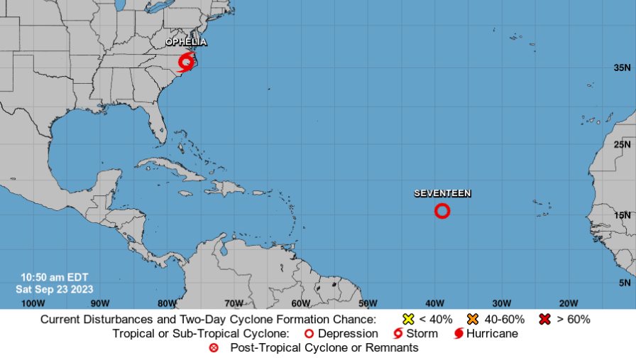 Se forma la depresión tropical número 17 sobre el Atlántico