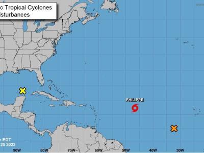 tormenta tropical Philippe se debilita noreste del Caribe