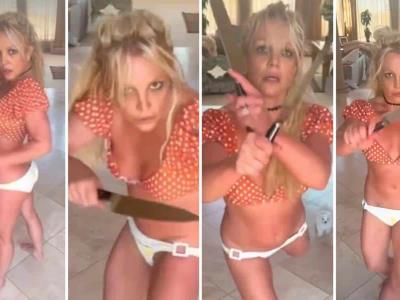 Britney Spears preocupa a seguidores con baile con cuchillo