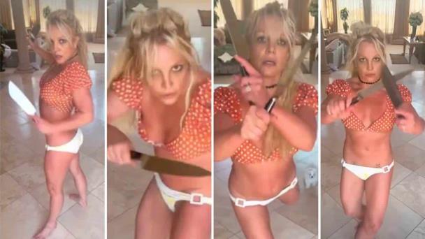 Britney Spears preocupa a sus seguidores con un excéntrico baile con cuchillos
