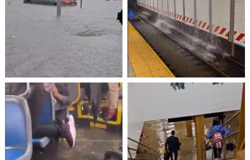 Declaran Nueva York en estado de emergencia por inundaciones en el tren y otras zonas