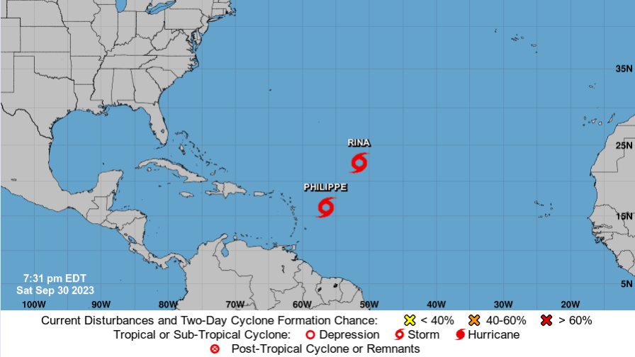 Tormenta Philippe podría convertirse en huracán el lunes sin signos de amenazas para El Caribe
