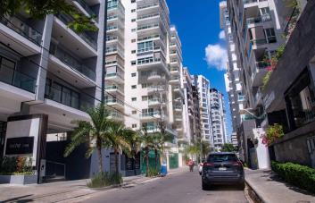 La construcción se concentra en torres de apartamentos, hoteles y edificios