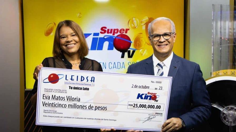 Empleada de limpieza se gana 25 millones de pesos con el Súper Kino TV de Leidsa