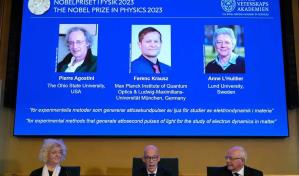 Pierre Agostini, Anne LHuillier y Ferenc Krausz, Premio Nobel de Física 2023