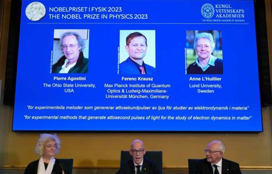 Pierre Agostini, Anne LHuillier y Ferenc Krausz, Premio Nobel de Física 2023