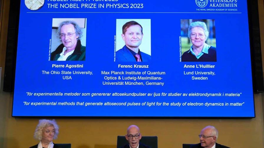 Pierre Agostini, Anne LHuillier y Ferenc Krausz, Premio Nobel de Física 2023