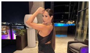 Carmen Villalobos y su sensual vestido negro en el desfile de Giannina Azar en RD Fashion Week
