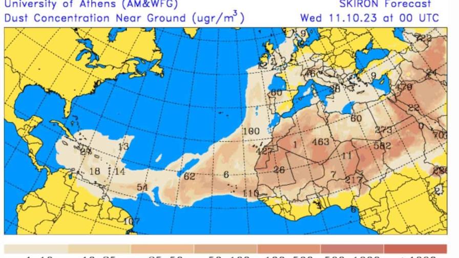 Polvo del Sahara y escasas lluvias este miércoles sobre el país