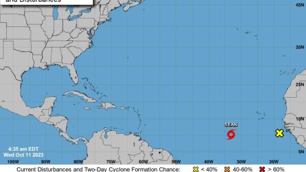 Se forma tormenta Sean y una onda tropical en el Atlántico
