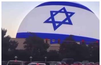 Famoso auditorio The Sphere en Las Vegas, proyecta la bandera de Israel