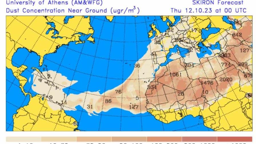 Polvo del Sahara incide este jueves con temperaturas calurosas y escasas lluvias