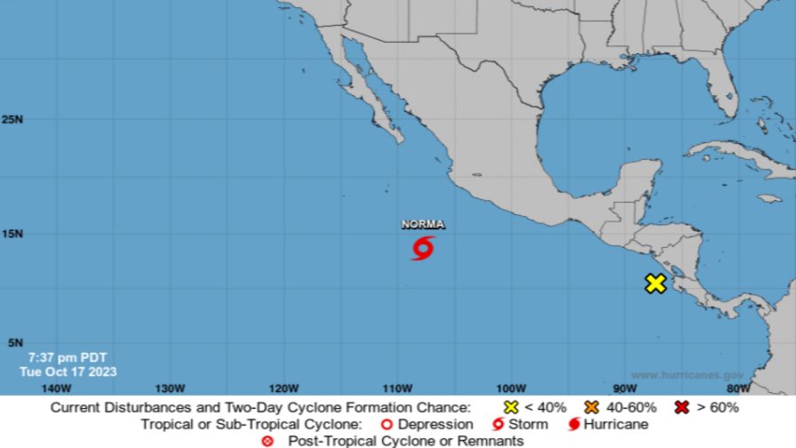 La tormenta tropical Norma dejará lluvias intensas en cuatros estados de México