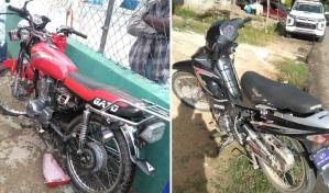 Dos motocicletas chocan de frente; conductor sin casco muere y el otro sobrevive
