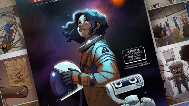 Callie Rodríguez, la primera mujer que camina por la Luna en caricatura de la NASA