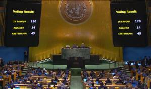 Asamblea General de la ONU aprueba resolución que pide tregua humanitaria inmediata en Gaza