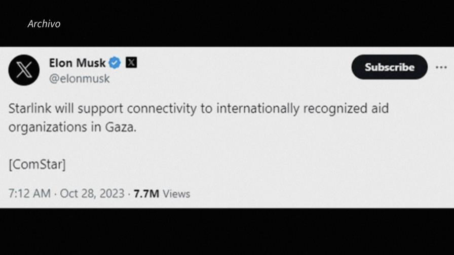 Elon Musk ofrece apoyo de Starlink para resolver el apagón de telecomunicaciones en Gaza