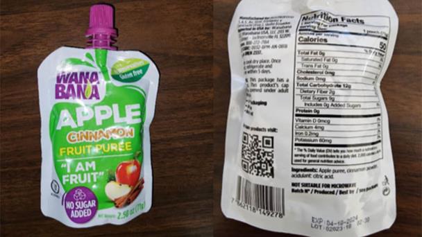 La FDA advierte sobre la presencia de plomo en puré de frutas WanaBana