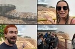 Inusual espect&aacute;culo en Cataratas del Iguaz&uacute; maravilla a turistas