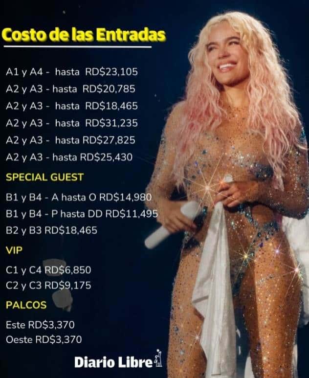 Estos son los precios para el concierto de Karol G Diario Libre