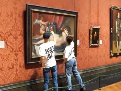 Ecologistas por vandalizan pintura de Diego Velázquez
