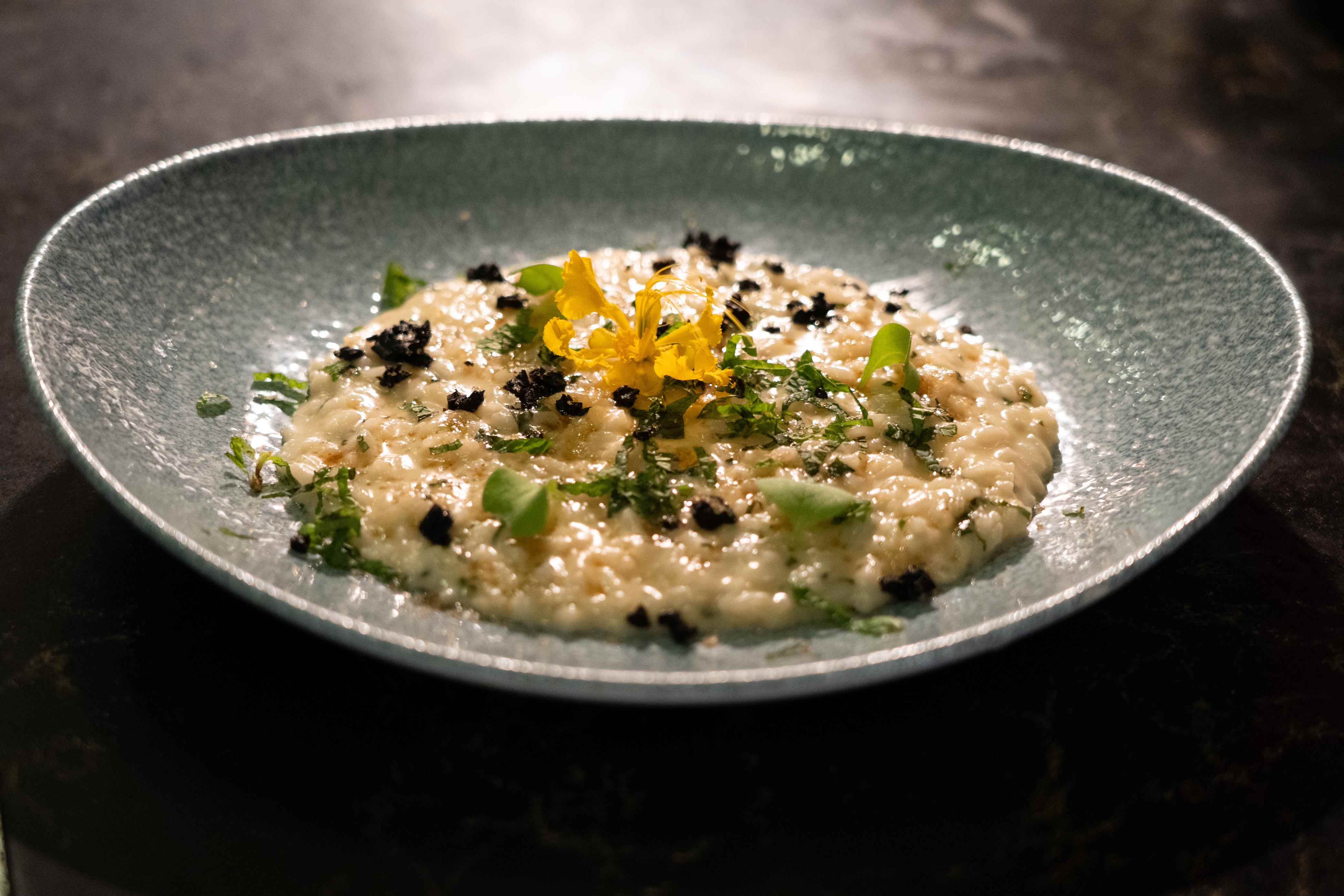 Risotto al mojito, la entrada del chef italiano Roberto Capone.