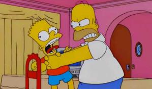 ¡Los tiempos han cambiado! Homero ya no estrangula a Bart