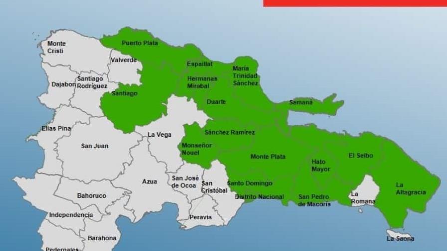 COE coloca 16 provincias en alerta por aguaceros que generará una vaguada