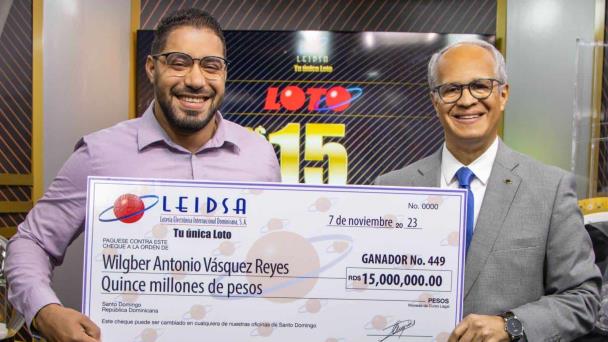 Leidsa entrega RD$ 15 millones al millonario 449 del Loto