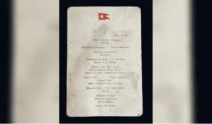 Un ejemplar de un menú del Titanic es vendido en subasta por más de 100,000 dólares